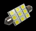 9 SMD Courtesy Light Bulb - 41mm Festoon Type - Cool White